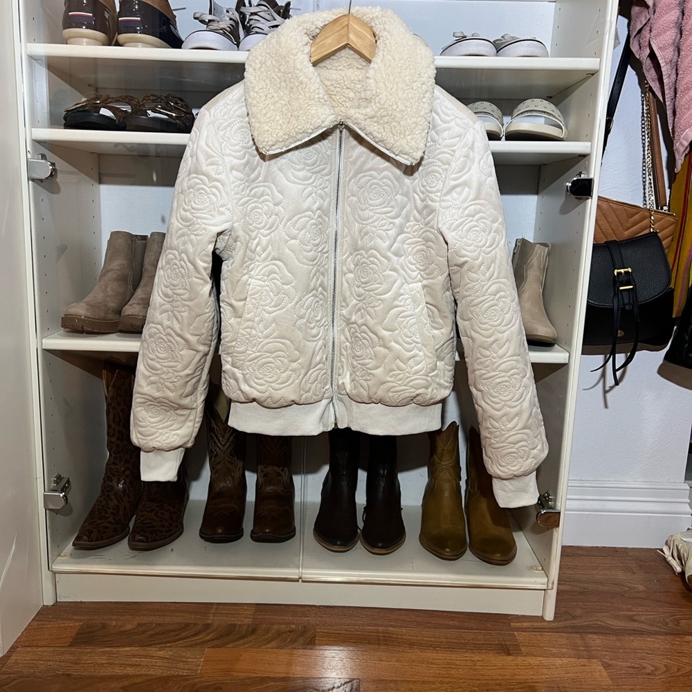 Source Unknown Cream Teddy Jacket
